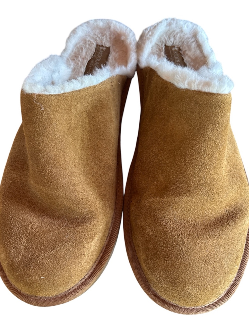 UGG Chestnut/Tan Suede Shearling Slip-On Slippers